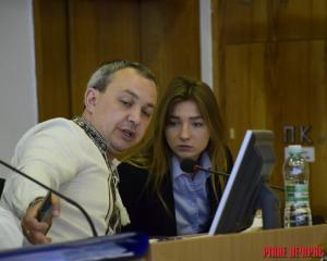Голова Рівненської ОДА Олексій Муляренко зі своєю радницею Іриною Михалевич 