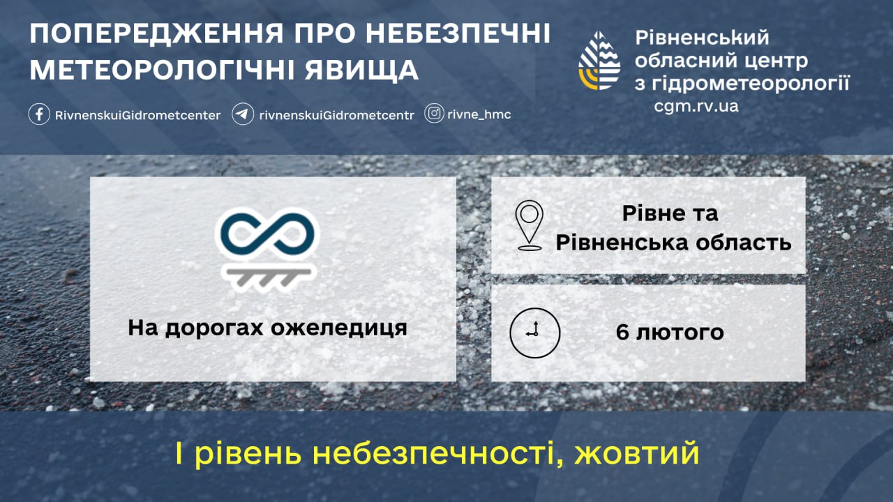 У четвер на Рівненщині буде слизько, - синоптики