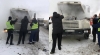 На трасі Київ-Чоп патрульні з небайдужими водіями не дали згоріти бетонозмішувачу