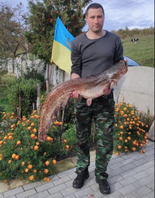 У кар`єрі на Рівненщині рибалка спіймав 11-кілограмового сома