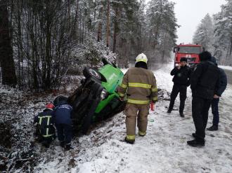 Небезпека на дорогах: одразу дві автівки на Поліссі перевернулися на дах