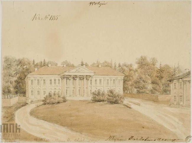 Млинів, палац і парк — малюнок Наполеона Орди. 1860-1870-ті роки