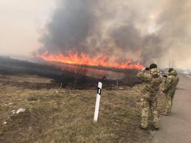 На кордоні України і Білорусі була велика пожежа