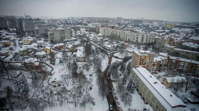 Над Рівним: фотографії зимового міста з висоти пташиного польоту