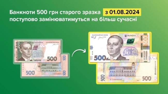 Нацбанк вилучить з обігу старі купюри у 500 гривень
