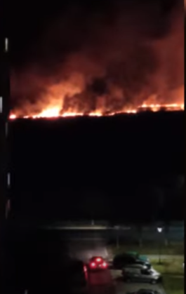 Поблизу Вараша була величезна пожежа, яку люди бачили з вікон своїх домівок (ВІДЕО)