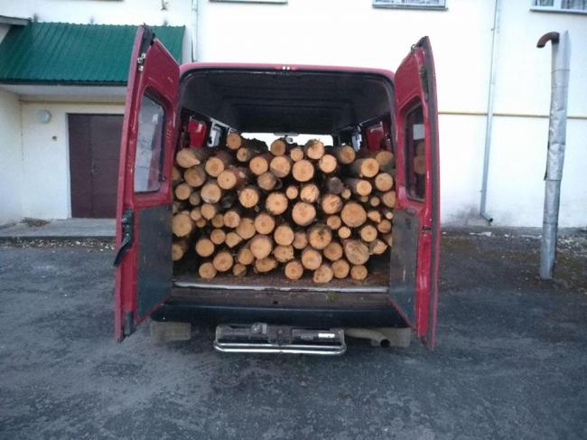 Затримали мікроавтобус з краденою деревиною